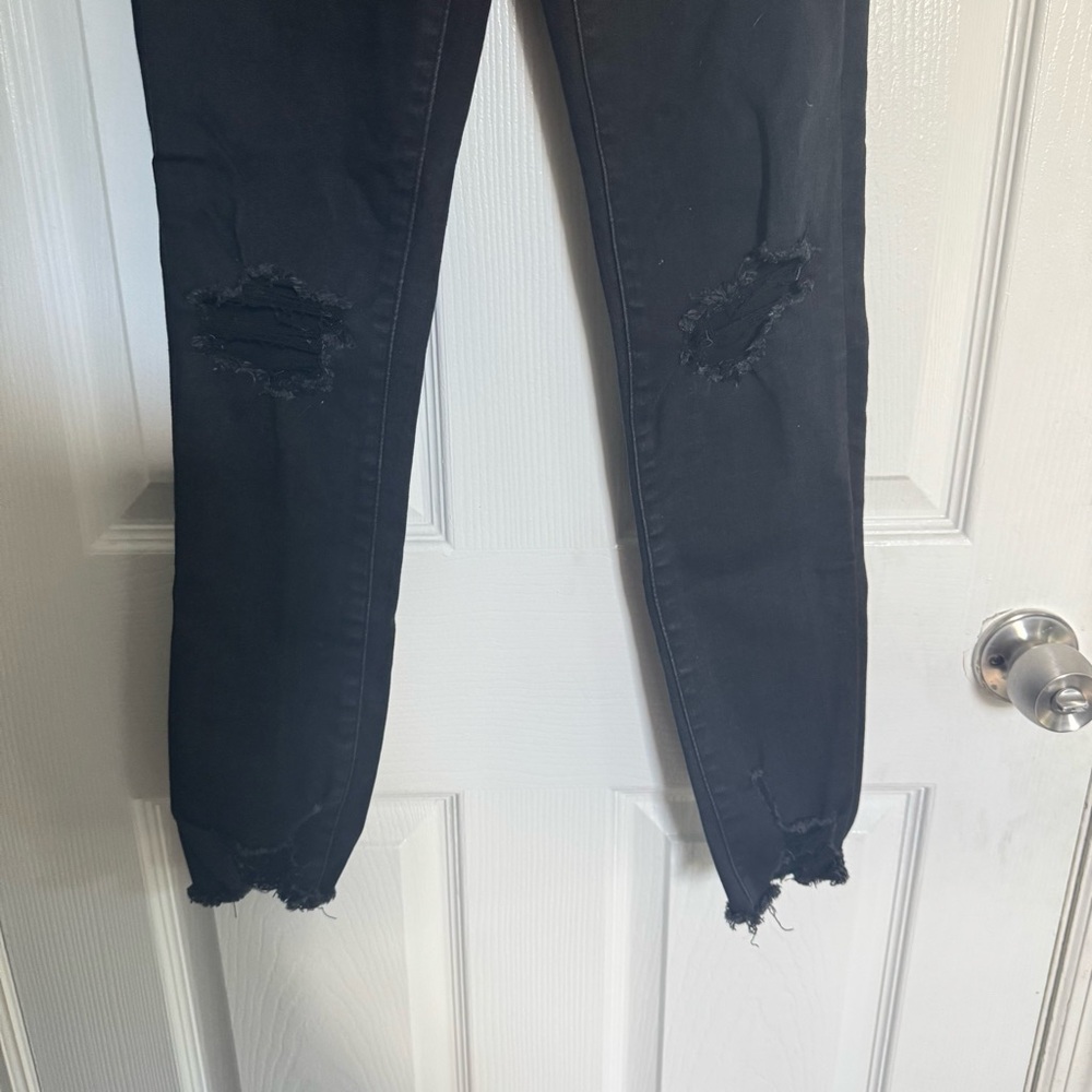 Abercrombie & Fitch Black Distressed Skinny Jeans - size 27 - Picture 3 of 4